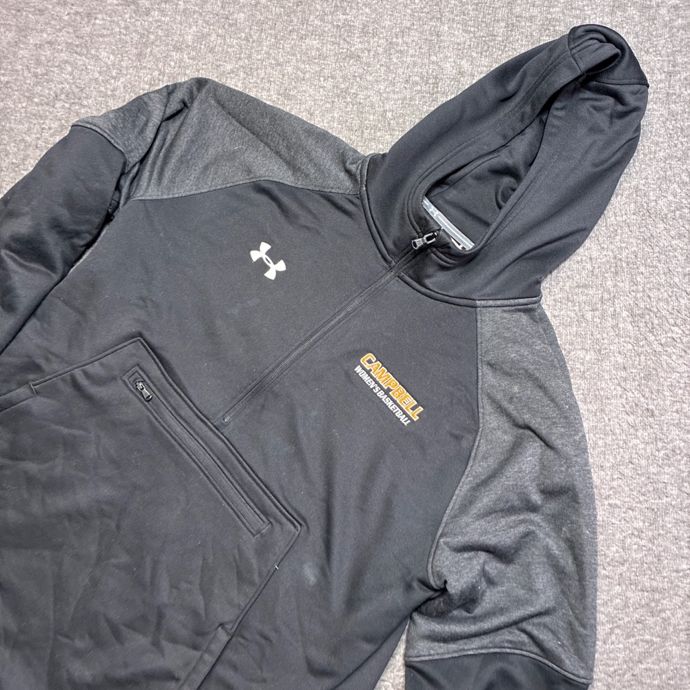 Under Armour Hoodie Mens Large Black Campbell Womens Basketball 1/4 Zip Pullover